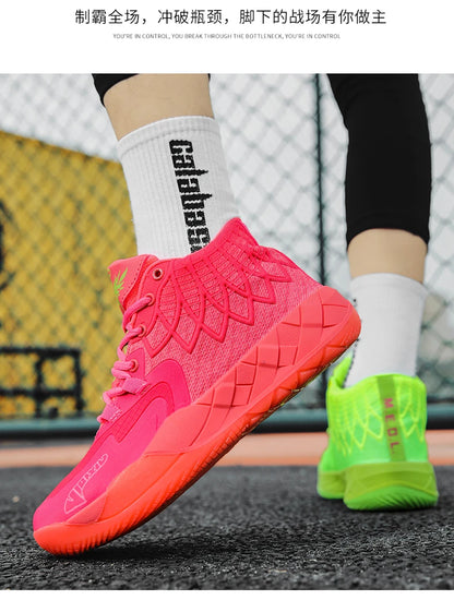 Three-ball generation Lamelo Ball basketball shoes Yin-yang high-top practical youth student basketball shoes men's sports shoes