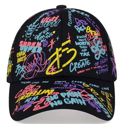 Fashion Graffiti Printing Baseball Cap Outdoor Cotton Casquatte Hat Men Women Summer Sun Hats Adjustable Hip Hop Caps