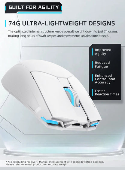 Machenike M7 Pro Gaming Mouse USB Wired 2.4GHz Wireless Mouse PAW3395 26000DPI 650IPS 7 Button 74g RGB For Laptop PC Mouse Gamer