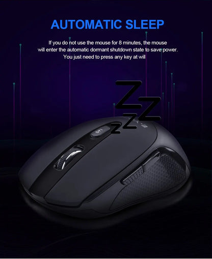 E-YOOSO E-1020 USB 2.4G trådlös gamingmus, tyst ljudlös kontorsmus, 2400 DPI optisk spelmus, ergonomisk för laptop, PC och dator