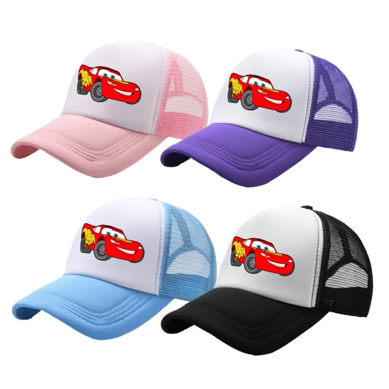 Anime Cars Lightning McQueen Cartoon Figure Print Fashion Baseball Cap Girls Boys Summer Casual Adjustable Sun Hat Birthday Gift