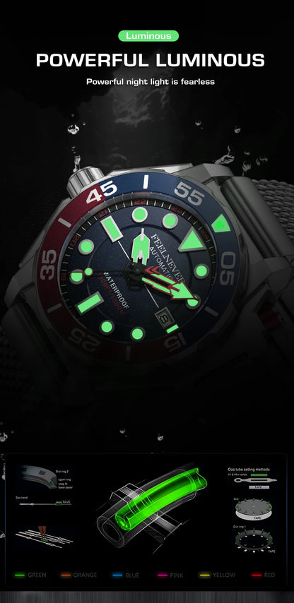 FeelNever Top Brand Luxury Automatic Watch For Men Fashion Business Watch Men Military Waterproof Men's Mechanical Wristwatches