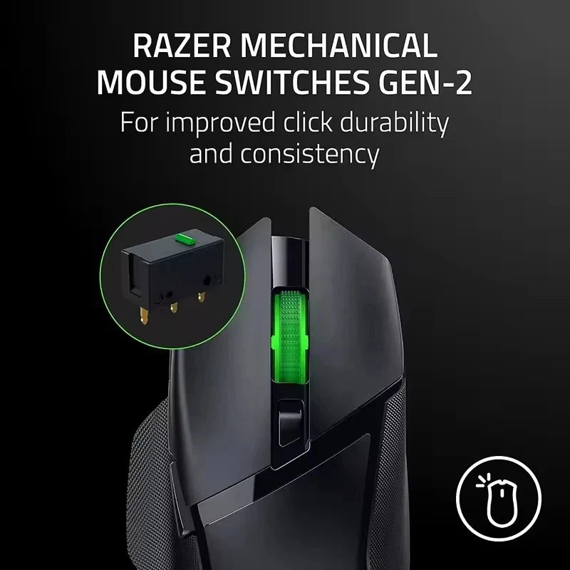 Mouse de gaming wireless personalizabil Original Razer Basilisk V3 X HyperSpeed, senzor optic 18K, Chroma RGB, 9 comenzi programabile