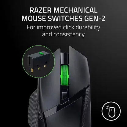 Mouse de gaming wireless personalizabil Original Razer Basilisk V3 X HyperSpeed, senzor optic 18K, Chroma RGB, 9 comenzi programabile