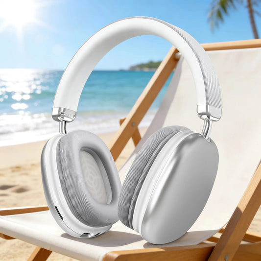 Casque Bluetooth circumaural, puce intelligente 5.3, longue autonomie, faible latence, casque sans fil HiFi pour musique et jeux, idéal pour les voyages et le travail.
