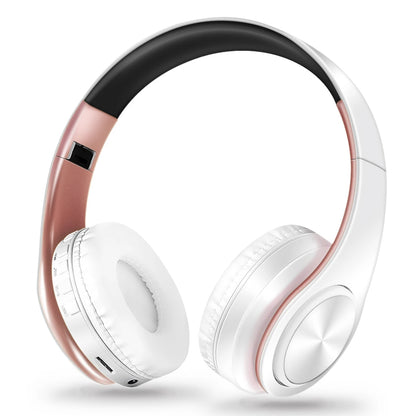 Casque Bluetooth pliable supra-auriculaire avec microphone sans fil, prise en charge de la carte TF pour la musique et les appels téléphoniques (V5.3)