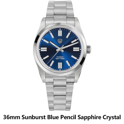 Watchdives WD1016 V3 Quartz Watch 37mm Stainless Steel Case Sapphire Vintage Watch  VH31 Sweep Movemet 100m Waterproof Men Watch
