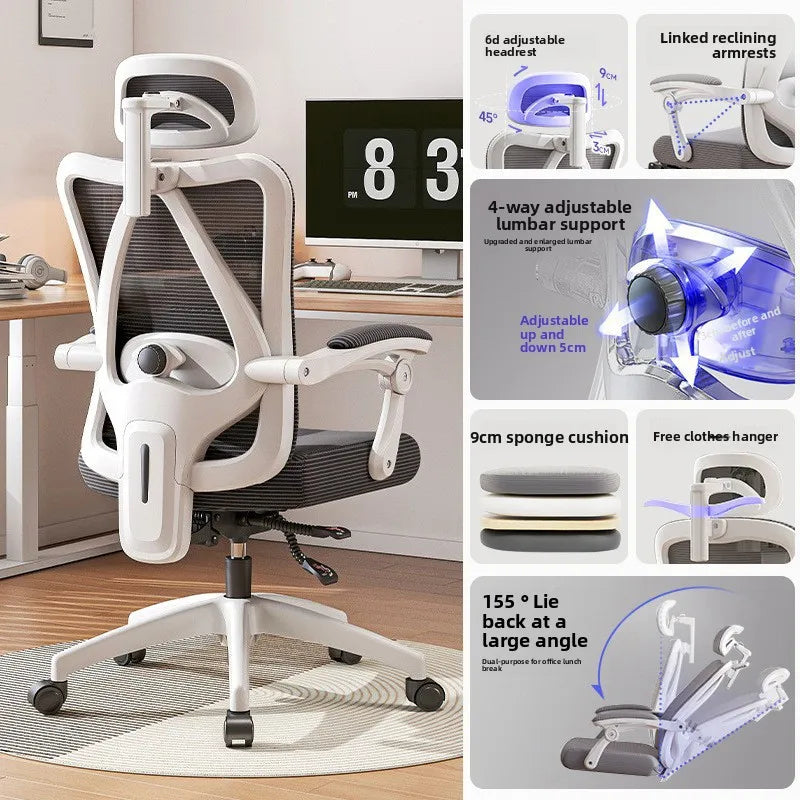 UVR  Living Room Office Chair Household Ergonomic Design Armrest Backrest Stool Lift Adjustable Boss Chair Game Athletics Chair