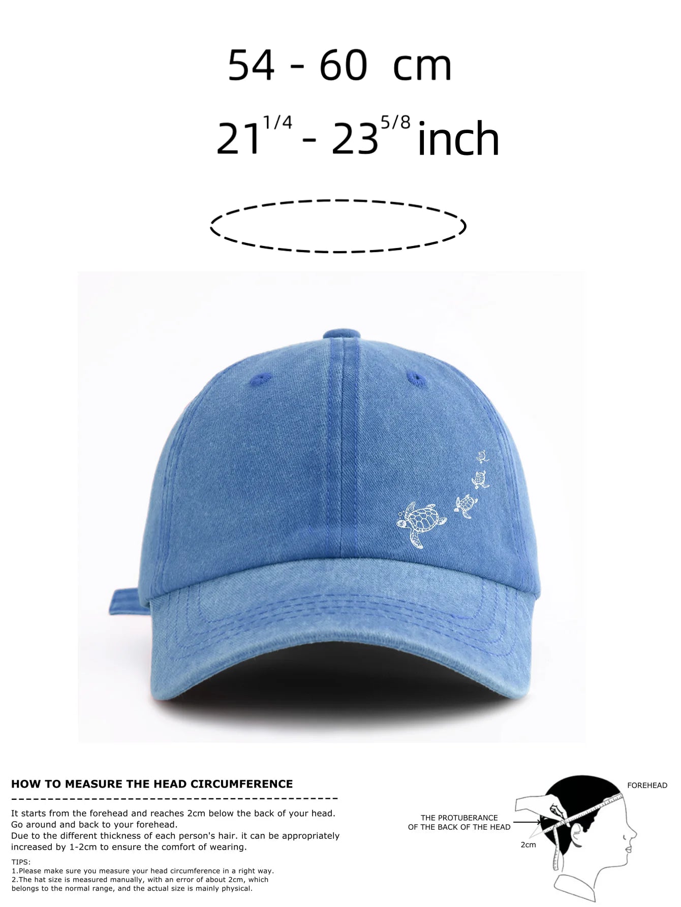 1pc Turtle Print Washed Baseball Cap for Adults,Minimalist Retro Style Casual Soft Adjustable Dad Hat,Perfect As Gift