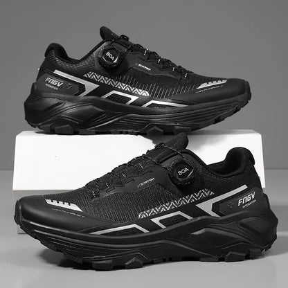 Chaussures de course pour hommes avec boucle rotative, baskets légères en maille respirante pour hommes, chaussures de sport décontractées imperméables pour la salle de sport et l'entraînement