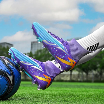 Chaussures de football pour hommes, chaussures de sport, chaussures de futsal à tige haute, chaussures de football de haute qualité pour l'intérieur, antidérapantes, pour l'entraînement en extérieur, crampons ultra-lég