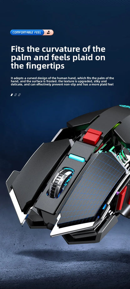 2025 Ny SC300 trådlös 2.4G gamingmus RGB 3200dpi uppladdningsbar tyst mekanisk e-sportmus för stationär dator och laptop