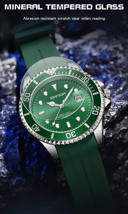 SANDA 7018 Hot Sell Men Quatrz Watch Sport Mens Watches Top Brand Luxury Waterproof Silicone Quartz Clock Men Relogio Masculino