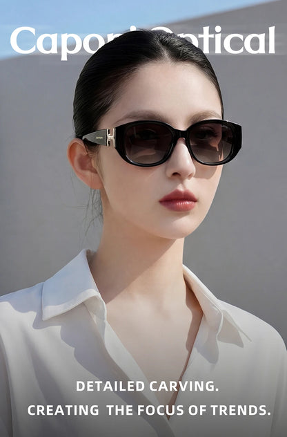 CAPONI New Polarized Women Sunglasses Fshion Luxury Acetate Outdoor Original Design Eyewear UV400 Protection Brown Shade CP36023