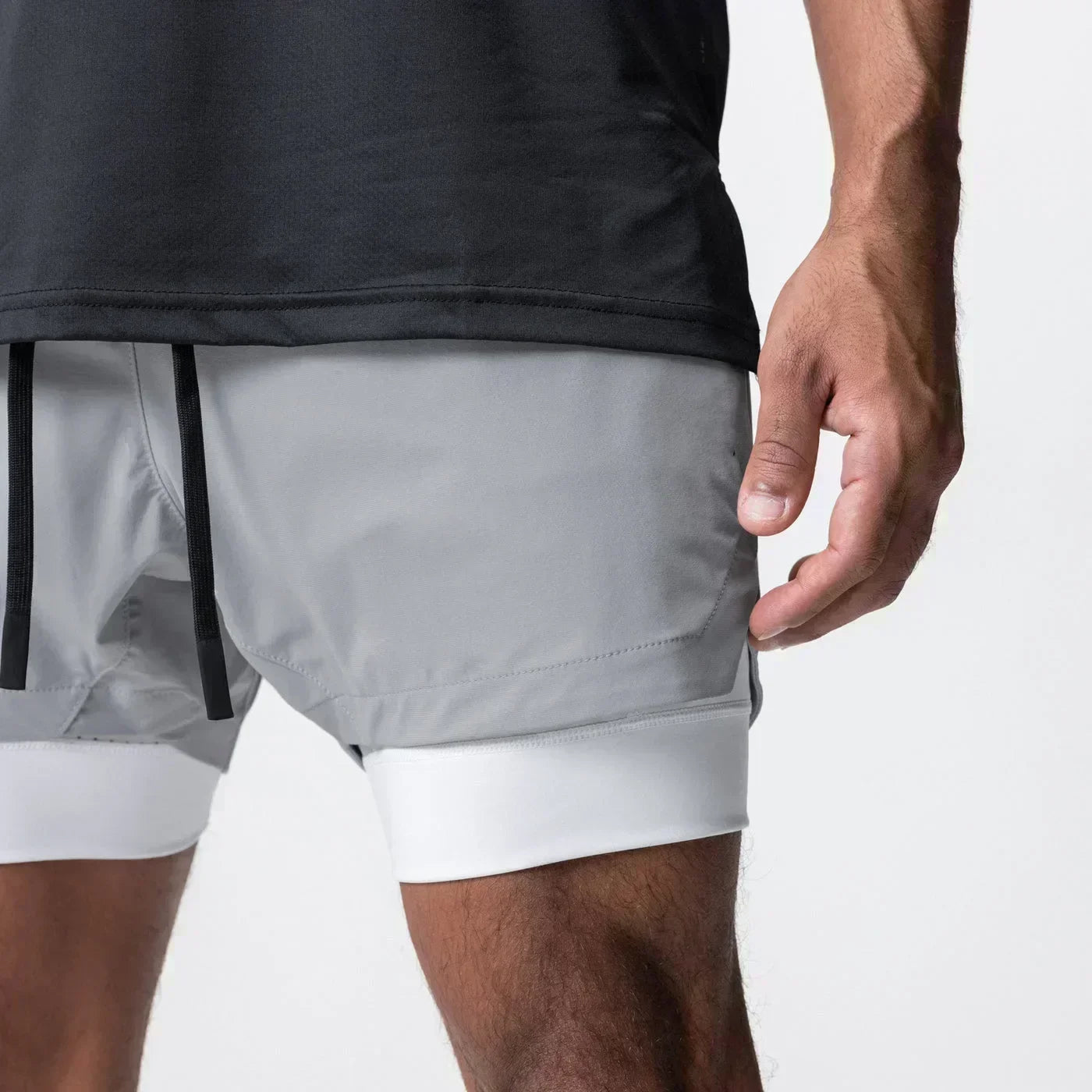 Dragon Ball Men's Double-layer Shorts Son Goku Summer Japanese Anime Fake Two-piece Sports Fitness Quick-drying Shorts