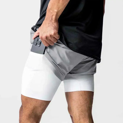 Dragon Ball Men's Double-layer Shorts Son Goku Summer Japanese Anime Fake Two-piece Sports Fitness Quick-drying Shorts