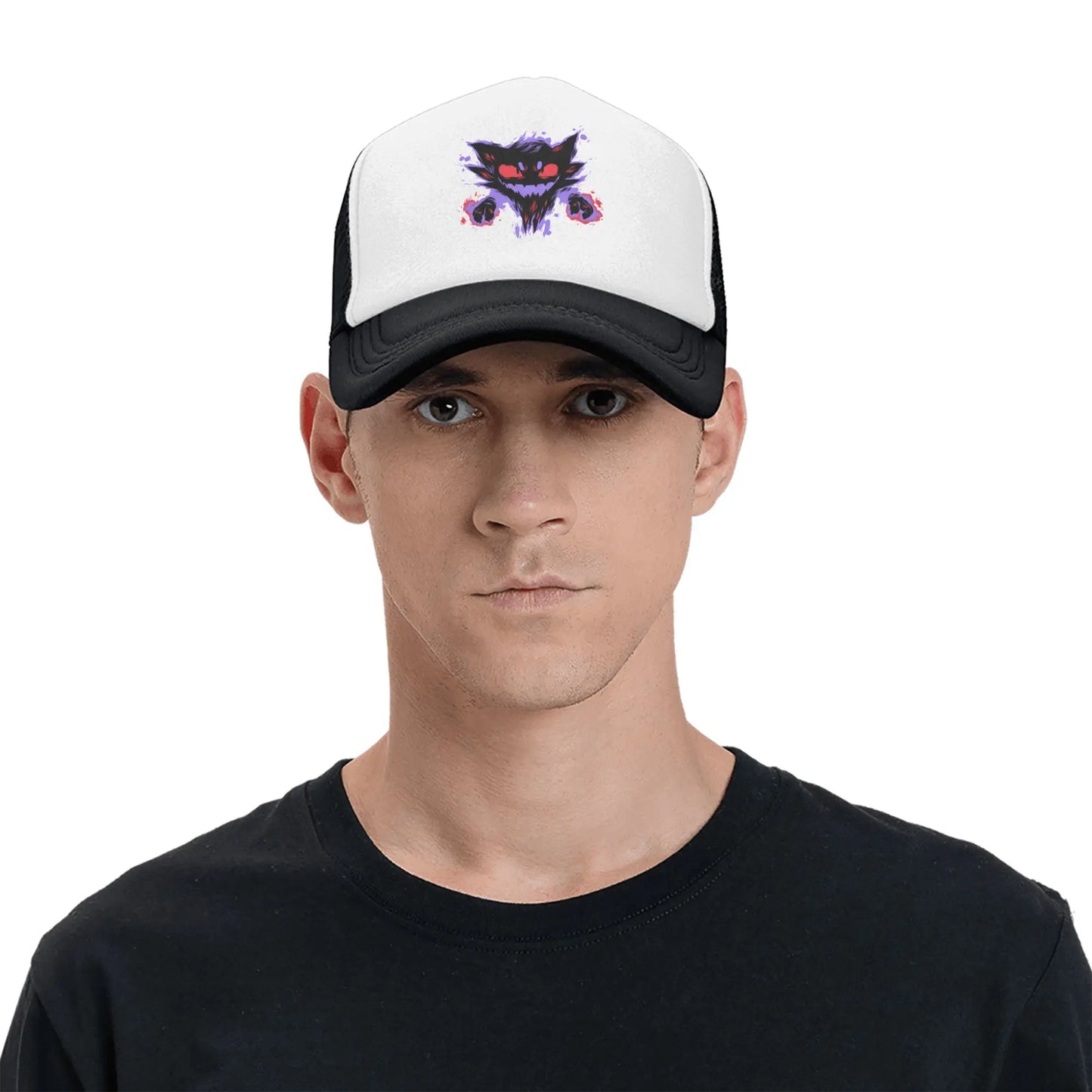 Haunter Gengar Trucker Hat Mesh Baseball Caps Snapback Caps Pokemon Pocket Anime Dad Hat Trucker Hat Adjustable Sport Cap Summer