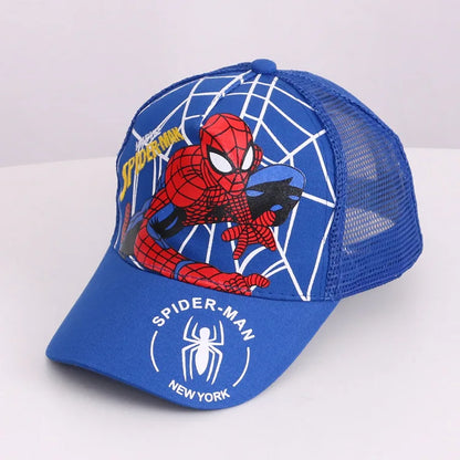 Summer children's hat, Marvel Spider-Man cartoon sun hat, net hat
