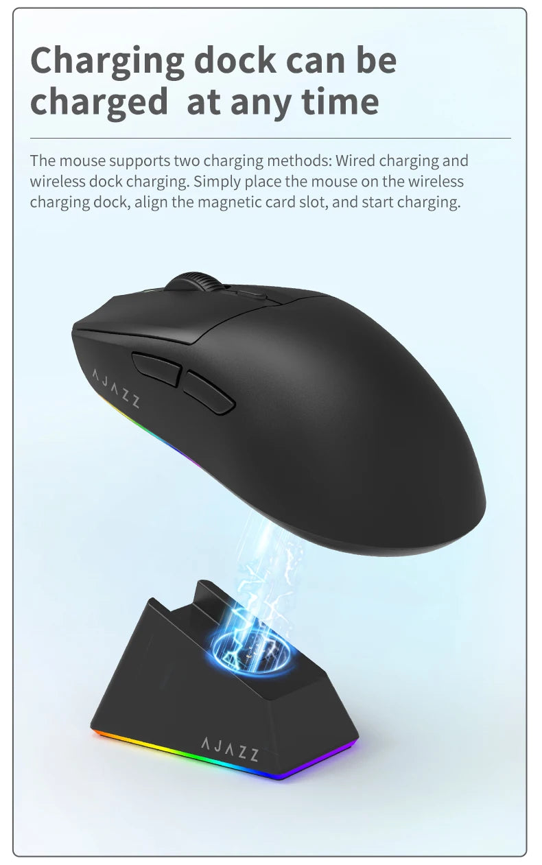 AJAZZ AJ139Pro/AJ139V2MC trådløs mus PMW3395/PAW3311-chipsæt 12000-26000Dpi professionel gamingmus