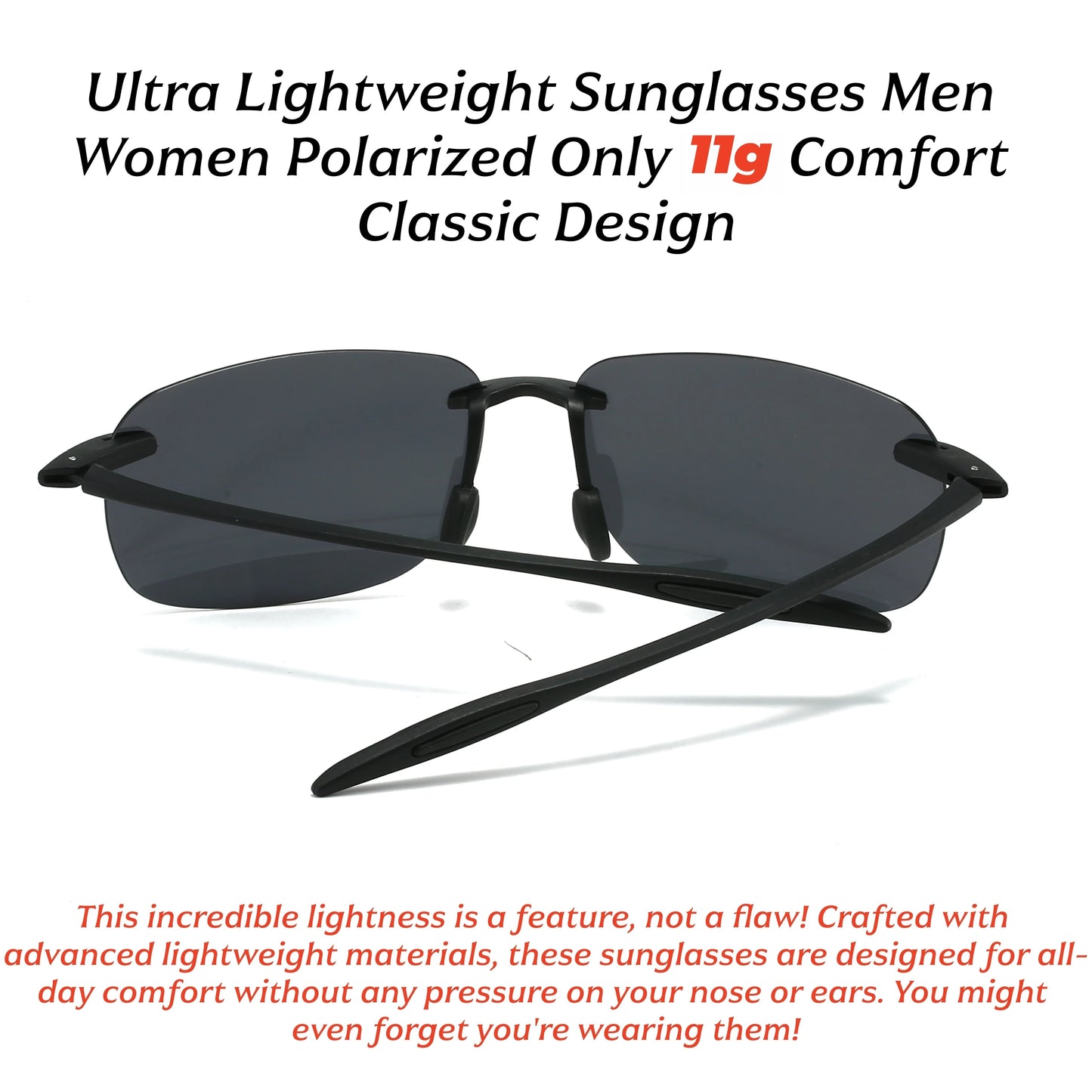 4PCS Ultra Light 11g TR90 Frameless Polarized Aviator Sunglasses - Flexible & Comfort Fit Unisex for Driving, Fishing, Outdoor