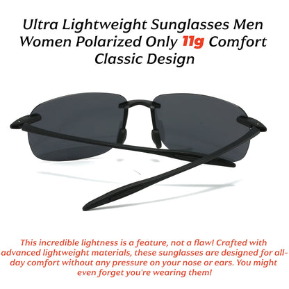 4PCS Ultra Light 11g TR90 Frameless Polarized Aviator Sunglasses - Flexible & Comfort Fit Unisex for Driving, Fishing, Outdoor