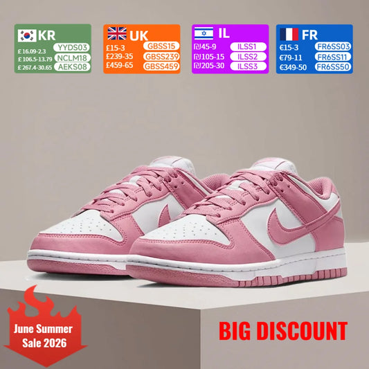 Nike Dunk Low в розово и бяло – ниски ретро ежедневни кецове, издръжливи скейт обувки за жени DD1873-112