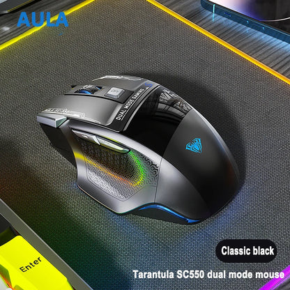 Mysz gamingowa AULA SC550 2.4G, bezprzewodowa mysz z makrami, podświetleniem RGB i ergonomiczną konstrukcją, mysz e-sportowa, akcesoria do PC