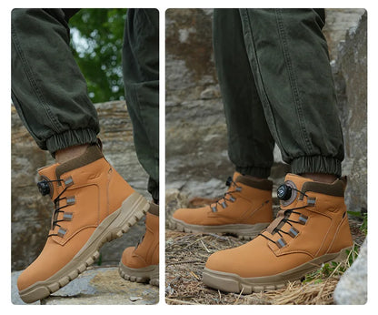 Bottes de sécurité imperméables pour hommes, chaussures de travail Parker en acier, bouton rotatif, chaussures de protection, taille 47, 48, hiver