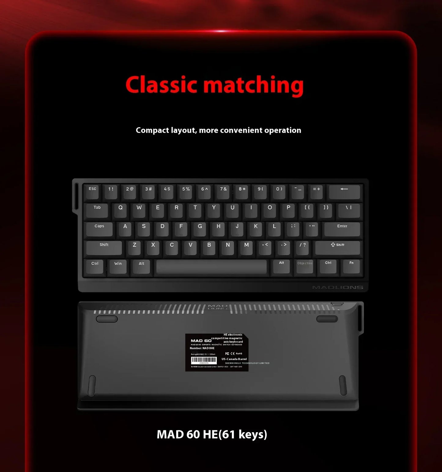 Madlions Mad 60He Magnetic Switch Mechanical Keyboard MAD68 Wired Keyboard Mad60he Custom MAD68he Esports Gamer Keyboard Gifts