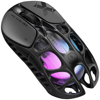 Mysz gamingowa bezprzewodowa GravaStar Mercury X – sensor PAW 3950 32,000 DPI, częstotliwość odpytywania 1000Hz, tylko 49g, pusta konstrukcja F ze stopu magnezu