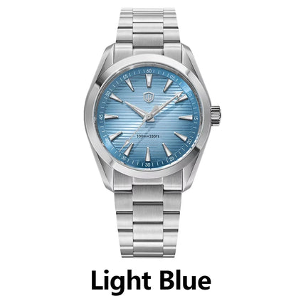 Montre Watchdives WD0006, mouvement VH31 à trotteuse fluide, verre saphir bombé, revêtement luminescent BGW9, étanche à 10 bars, 38 mm, style vintage