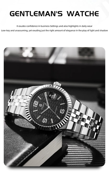 Luxury Automatic Mechanical Men's Watch Date Stainless Steel Man Watch Waterproof Luminous Business Watches For Men Reloj