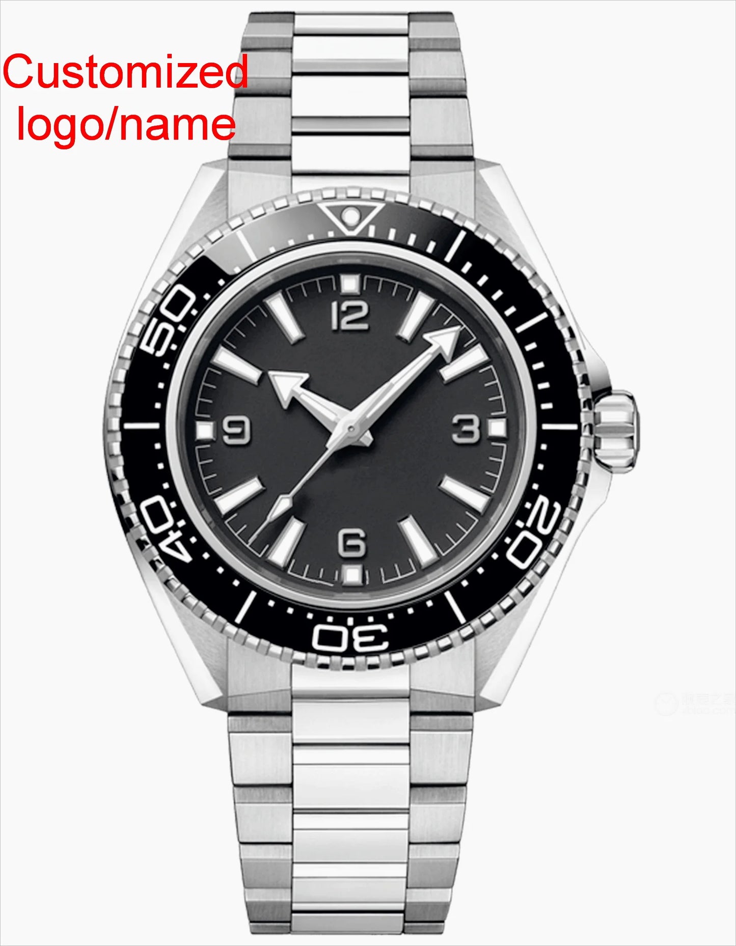 Customized Luxury Mens Sports Black Blue Ceramic Bezel Automatic Mechanical Watch Stainless Steel Orange Rubber Watches 42mm