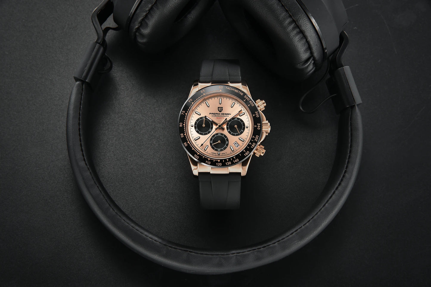 PAGANI DESIGN New Gold Blue Luxury Quartz Watch For Men Gift Box VK63 Movt Chronograph Sapphire Crystal Stainless Steel Watch