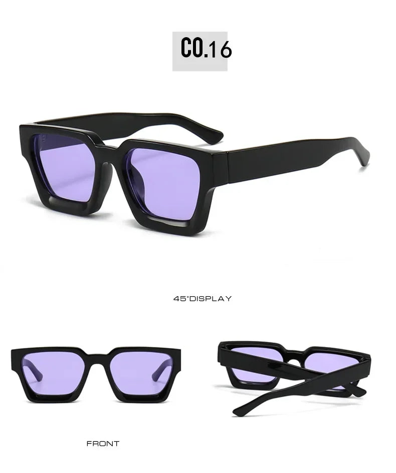 JNPCXI Fashion Square Women Luxury Sunglasses Retro Gradient Blue Designer Men Trending Sun Glasses Shades UV400