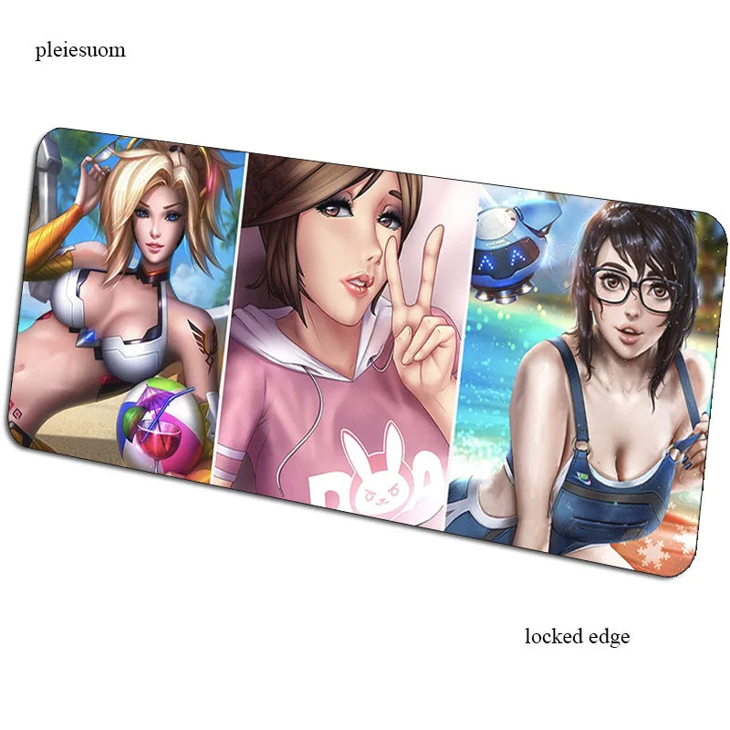 Mousepad gaming Overwatch με εκτύπωση HD 900x400x3mm, επιφάνεια για ποντίκι gamer για γραφείο υπολογιστή, οικονομικό mousemat για notebook και PC