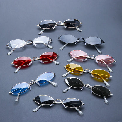 1PC Unisex Retro Small Frame Oval Sunglasses UV400 Fashion Design Sun Glasses Summer Vintage Shades Eyeglasses Accessories
