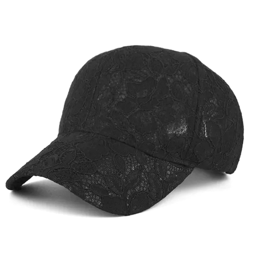 Prinsessstil, spetsbroderi, nät, blommor, vår och sommar, dambaseballkepsar, andningsbara damkepsar med snäpplås, unga flickor, BQ091