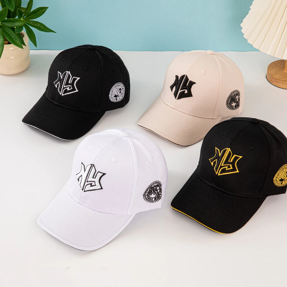 1pc unisex baseball cap with embroidered New York logo and stars - Lightweight cap, stretchable for adjustable buckle outdoor fi
