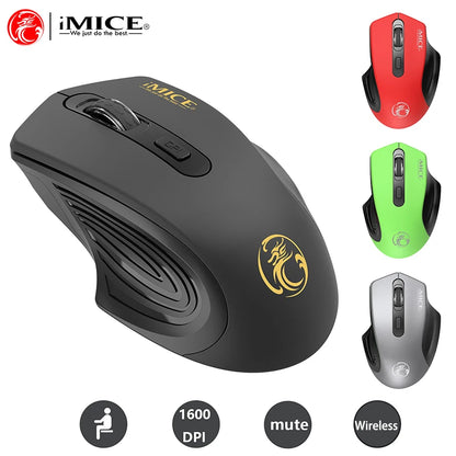 Stille 2.4G USB draadloze muis op batterijen met optische tracking, computermuis met ontvanger, geruisloze muis voor kantoor, laptop, iPad en Mac