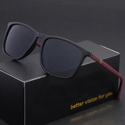 Classic Square Men's Sunglasses Comfortable Lightweight Black Frame Glasses Ideal for Travel Photography Gifts