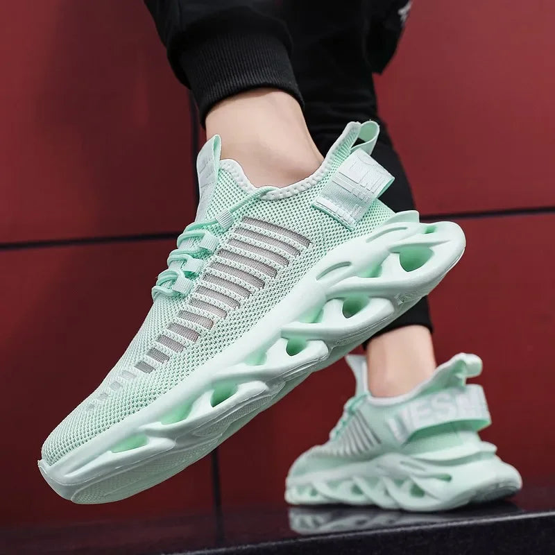 MAEDEF-Baskets confortables et décontractées en maille pour homme, chaussures de course respirantes à plateforme, de sport, de marche et de tennis