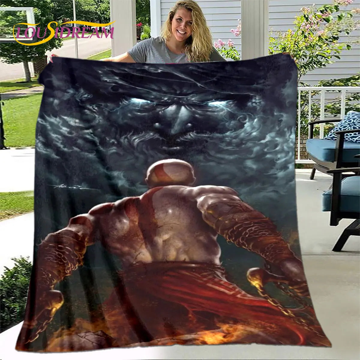 God of War Game Gamers Soft Plush Blanket,Flannel Blanket Throw Blanket for Living Room Bedroom Bed Sofa Picnic Cover Bettdecke