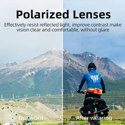 ROCKBROS Polarized Bike Glasses UV400 Sun Protection Cycling Sunglasses Ultralight Large Frame MTB Road Bicycle Eyewear Glasses