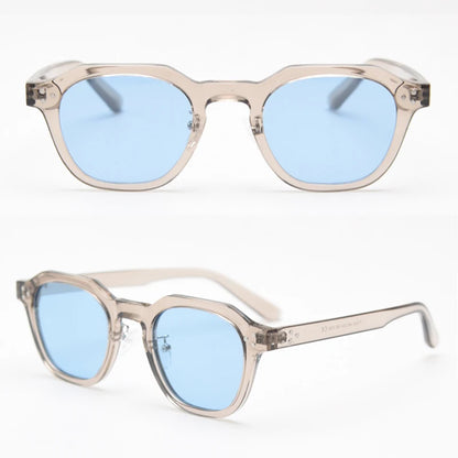 Peekaboo korean style retro sun glasses for women TR90 frame polygon polarized sunglasses uv400 male green brown 2023 summer