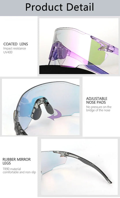 ELICIT New Photochromic Polarized Cycling Glasses Men Women Bike Glasses UV400 Eyewear Sunglasses HikingMTB Road Bicycle Goggles