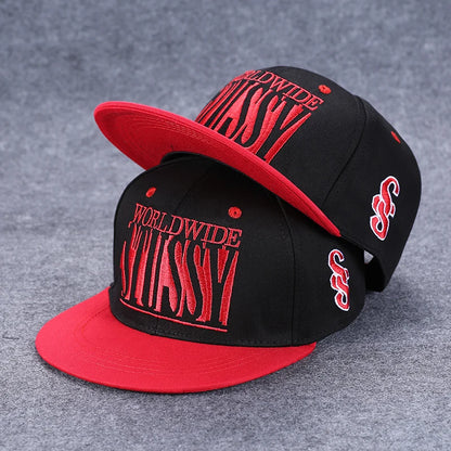 Men's Letter Embroidery All-match Flat Brim Baseball Cap Ladies Summer Hip Hop Hats Outdoor Shade Adjustable Casual Peaked Caps
