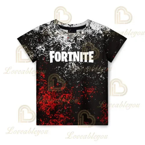Battle Royale T-paita Fortnite T-paita Victory Cartoon -yläosat nuorille, lasten Hero Game Fortress Night 3D -T-paita pojille ja tytöille