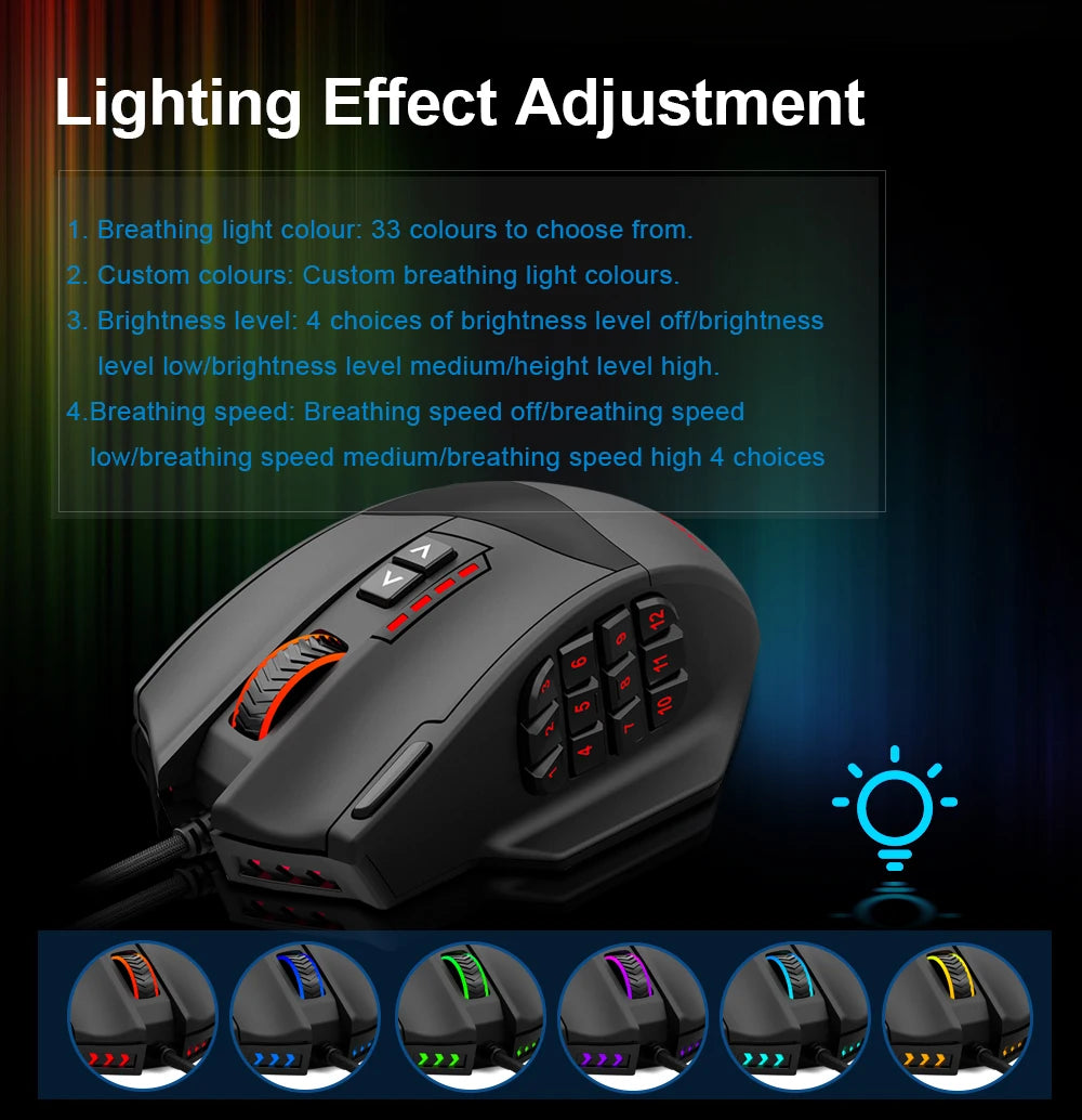 E-YOOSO X-39 USB Wired RGB Gaming Mouse 24000 DPI SG8960 19 buttons programmable game Optical mice for Computer PC Laptop