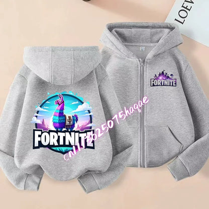 Nowa dziecięca bluza z kapturem Fortnites na zamek, kreskówkowa anime, casualowa i oddychająca kurtka dla chłopców, odzież dziecięca na wiosnę 2026